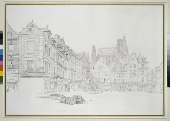 Estudio para (detalle) del mercado, Abbeville, septiembre - octubre 1868